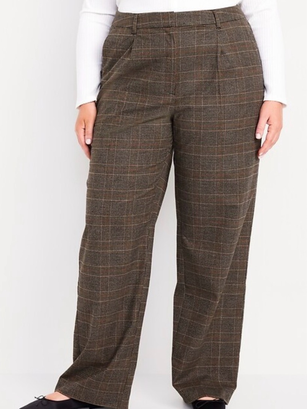 Women Old Navy Taylor Wide Leg Trouser in Plaid
